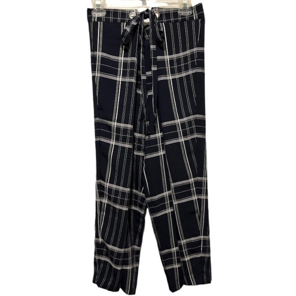 Anthropologie Current Air Black and White Grid Skirt Pants/Wide Leg Pants